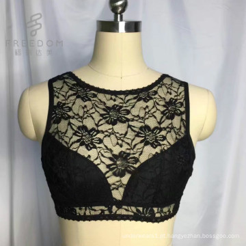 Venda por atacado de renda preta pura gola alta xxx sutiã sexy feminino imagens de sutiã de sexo quente, bralette de renda sexy encaje